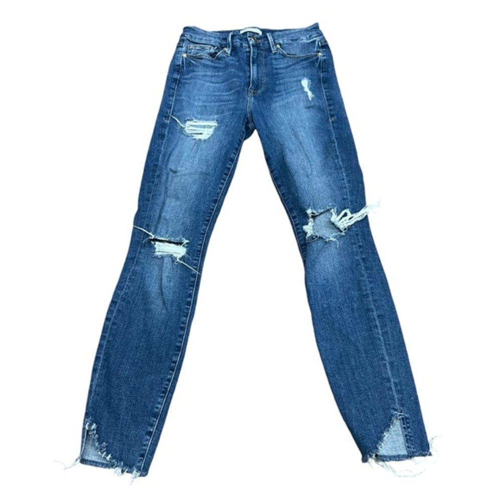 Good American Good Waist Destroyed Blue Jeans Size 2